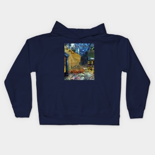 Café Terrace- iconic painting of Vincent van Gogh recreated as Mosaic Kids Hoodie